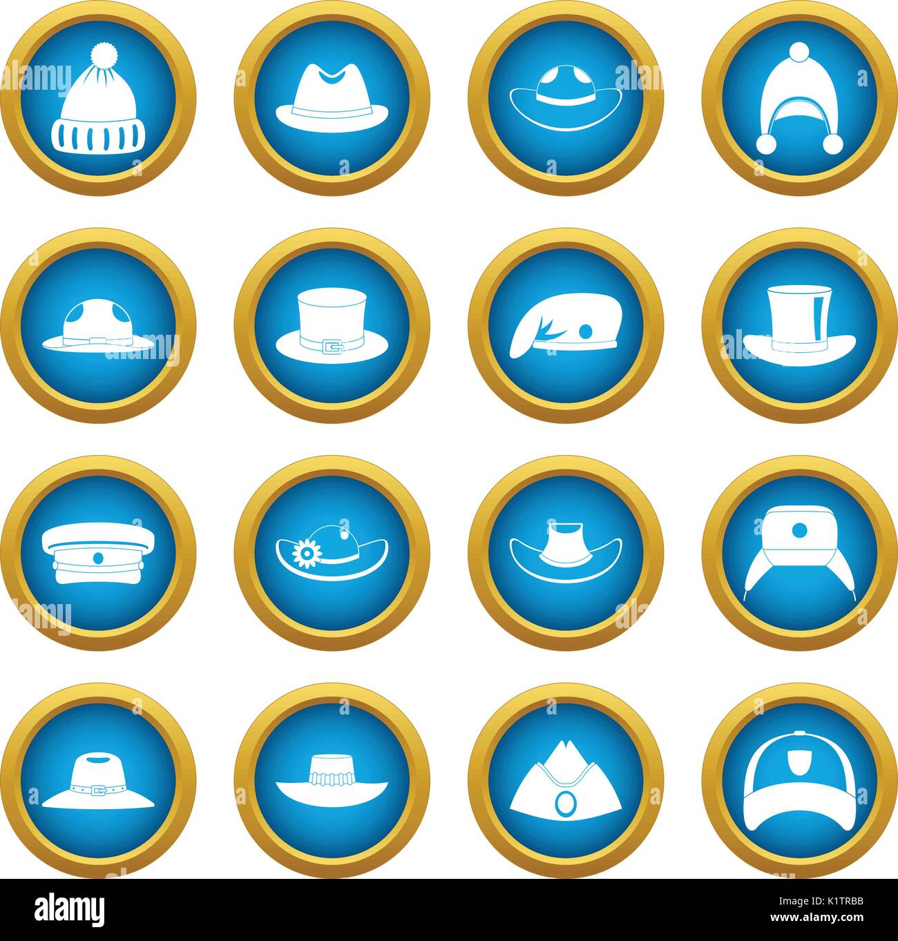Headdress hat icons blue circle set Stock Vector Image & Art - Alamy