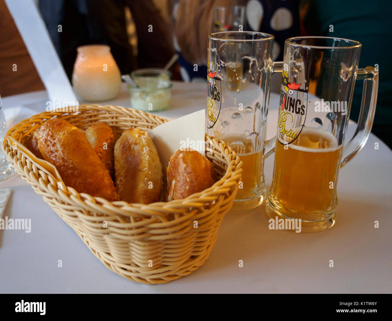 Bread and beer Stock Photo