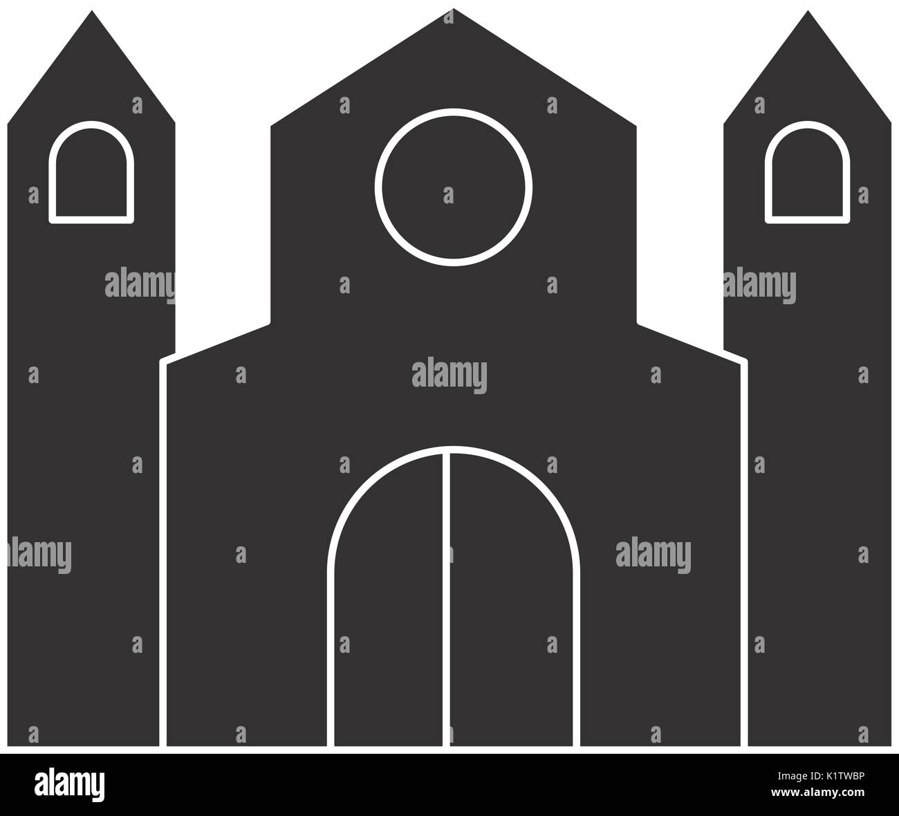 church building icon over white background vector illustration Stock ...