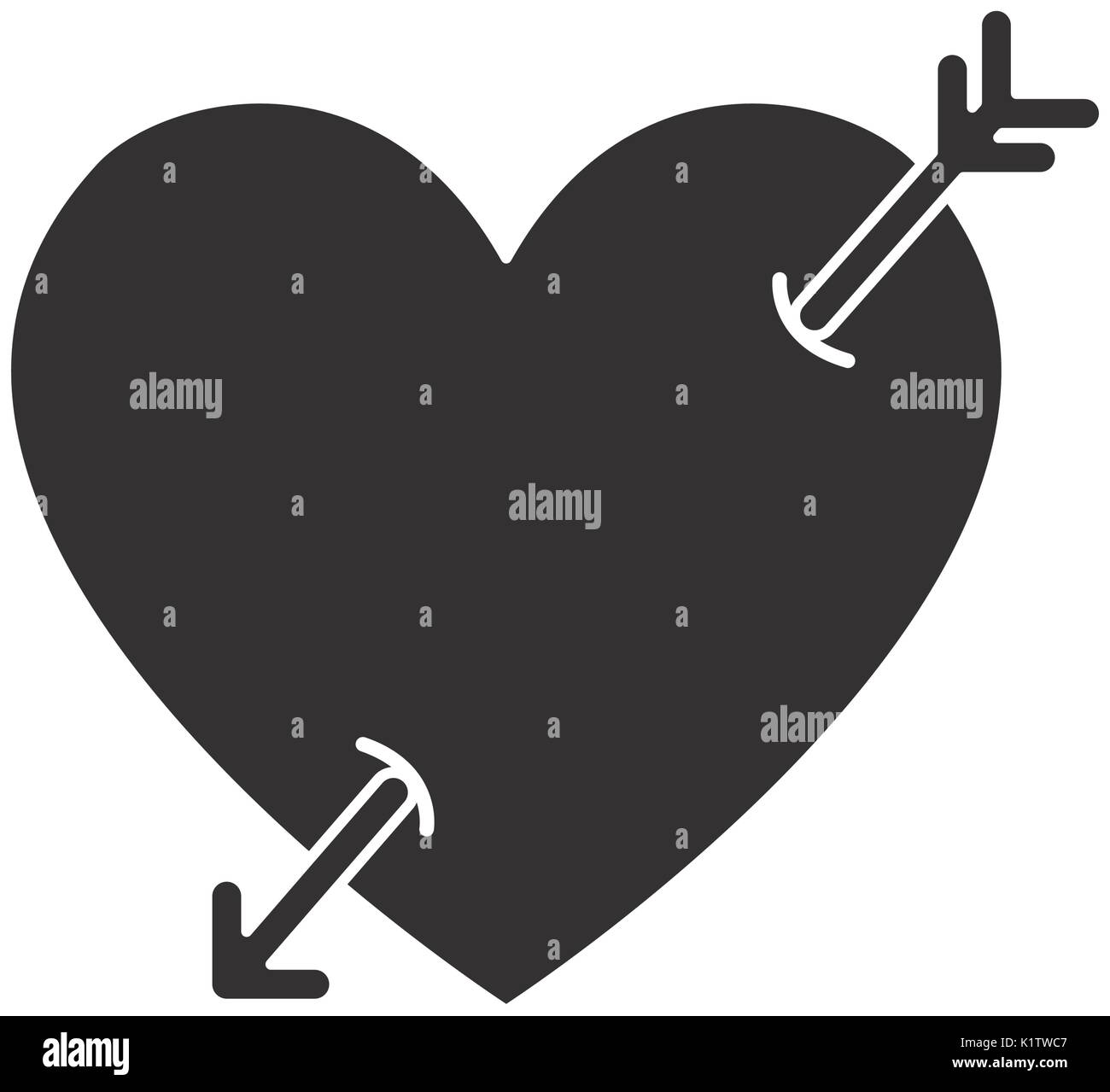 arrowed heart icon over white background vector illustration Stock ...
