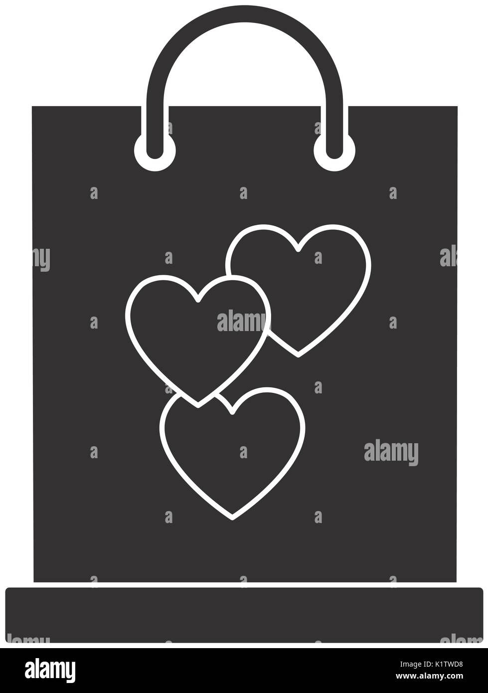 shopping bag with heart icon over white background vector illustration ...