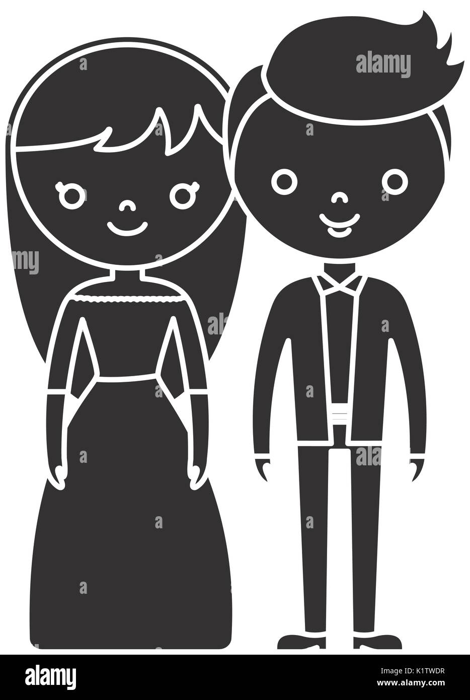 wedding couple icon over white background vector illustration Stock ...