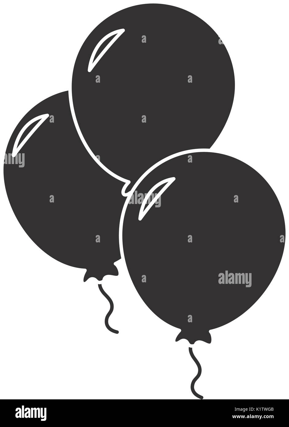 balloons icon over white background vector illustration Stock Vector ...