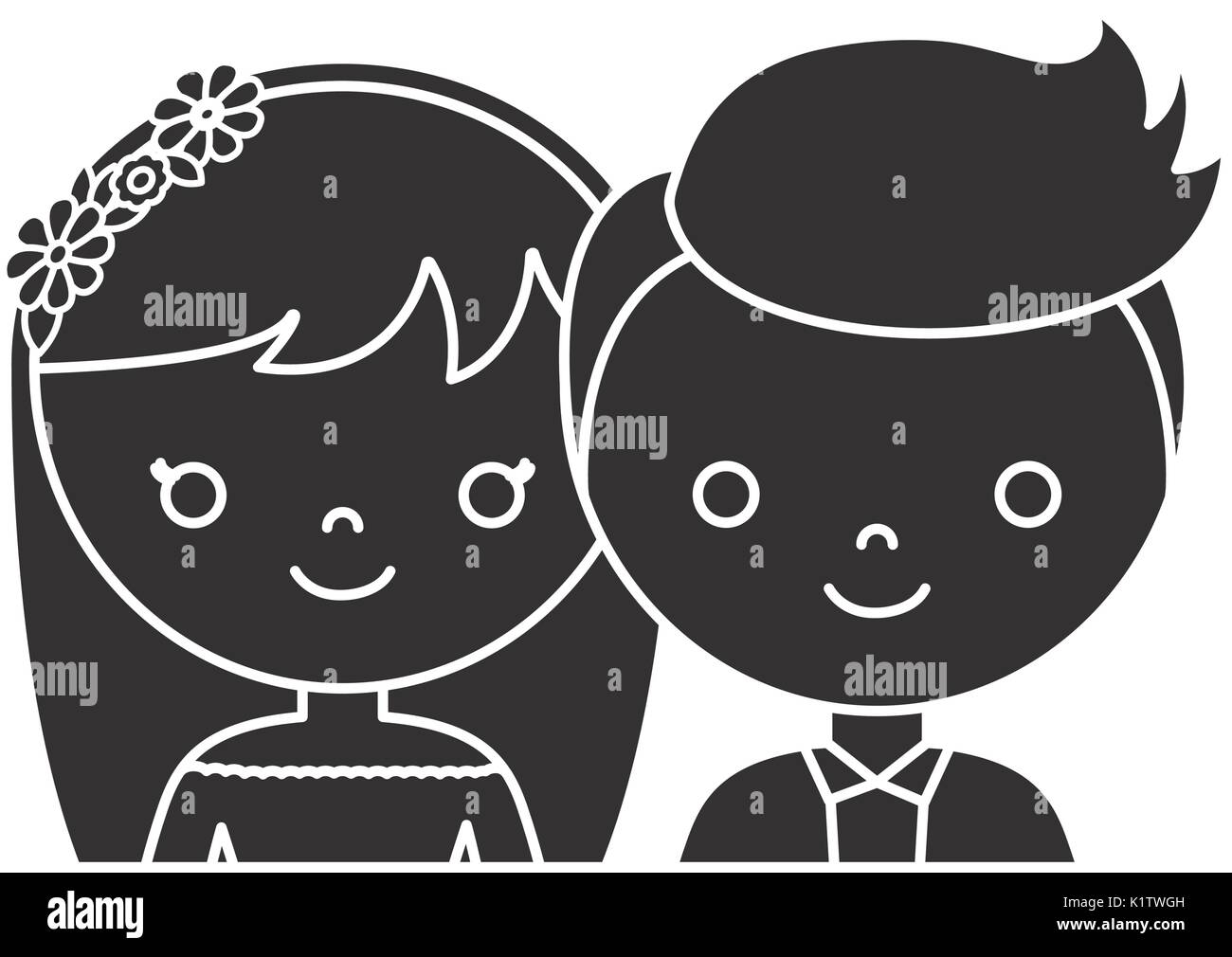 wedding couple icon over white background vector illustration Stock ...