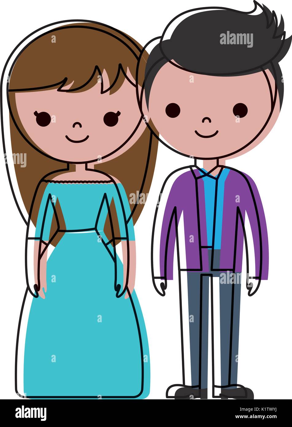 wedding couple icon over white background colorful design vector ...