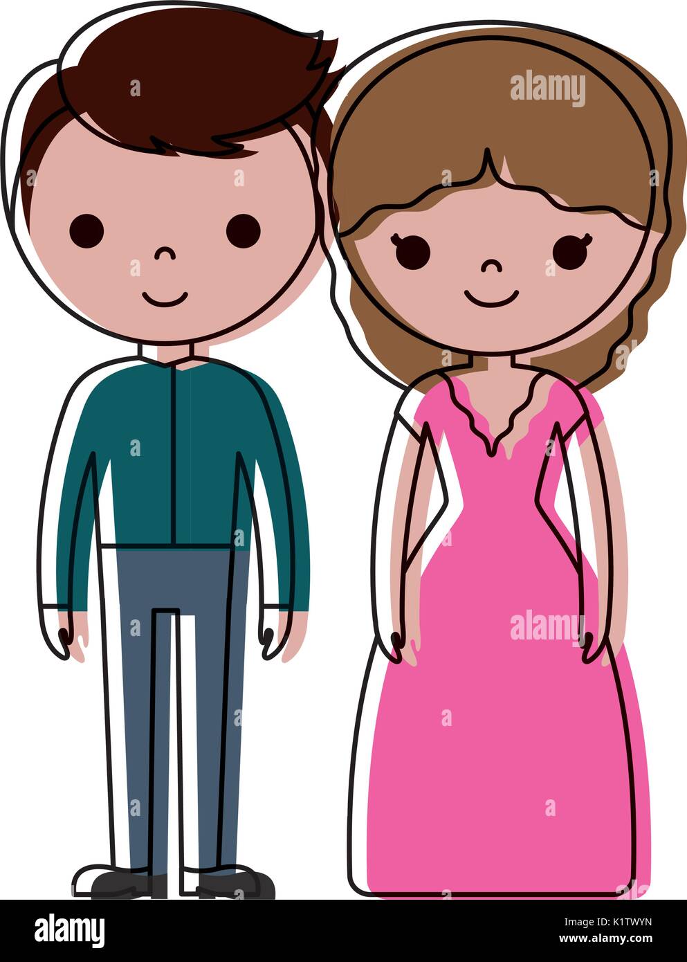 wedding couple icon over white background colorful design vector ...