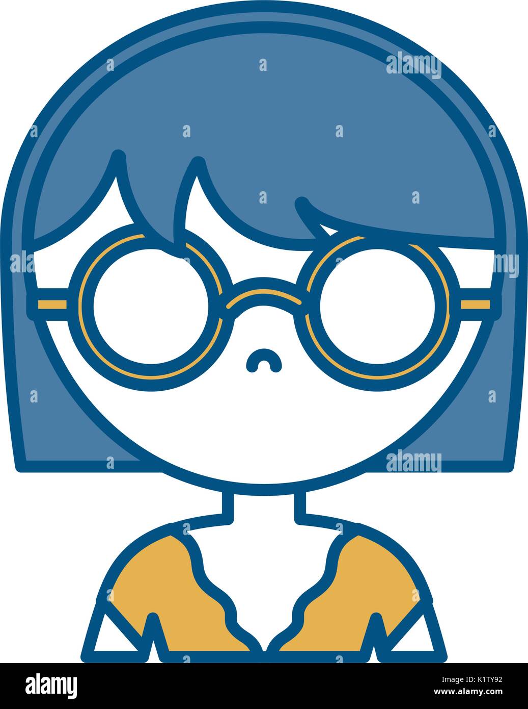 girl with glasses icon over white background vector illustration Stock ...