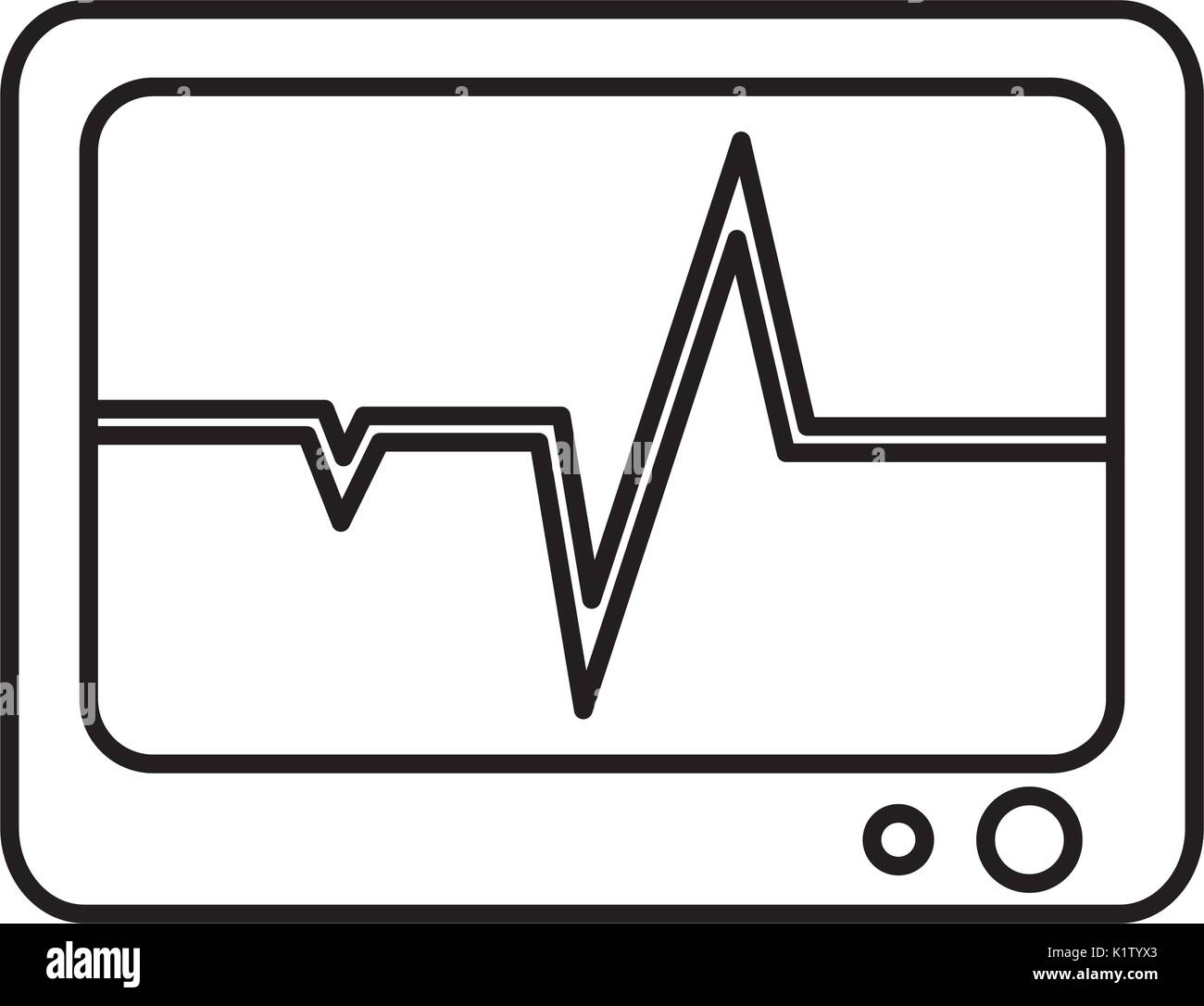 Heart Rate Monitor icon over white background vector illustration Stock ...