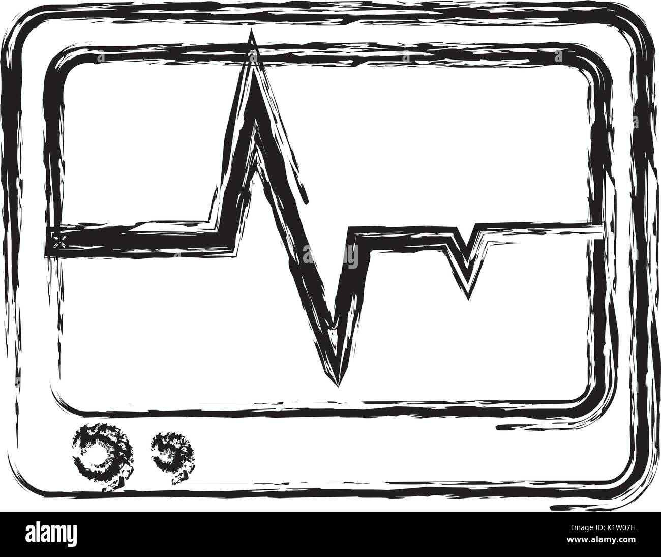 Heart Rate Monitor icon over white background vector illustration Stock ...