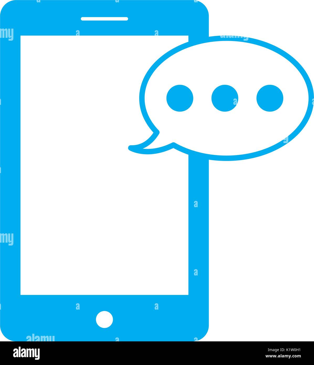 smartphone with speech bubbles icon over white background vector ...