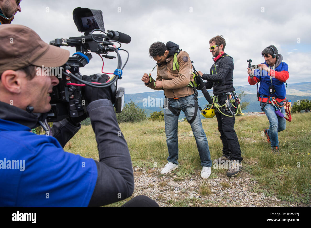 To celebrate 10 years of program on France TV, Riding Zone team (a tv  program about extreme sports) shooting into the nature and in a special  studio, made with ropes, 100 meters