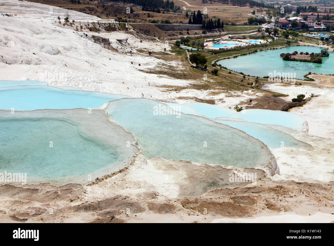 Image of the Pamukkale Cotton terrace pools in Turkey. Stock Photo