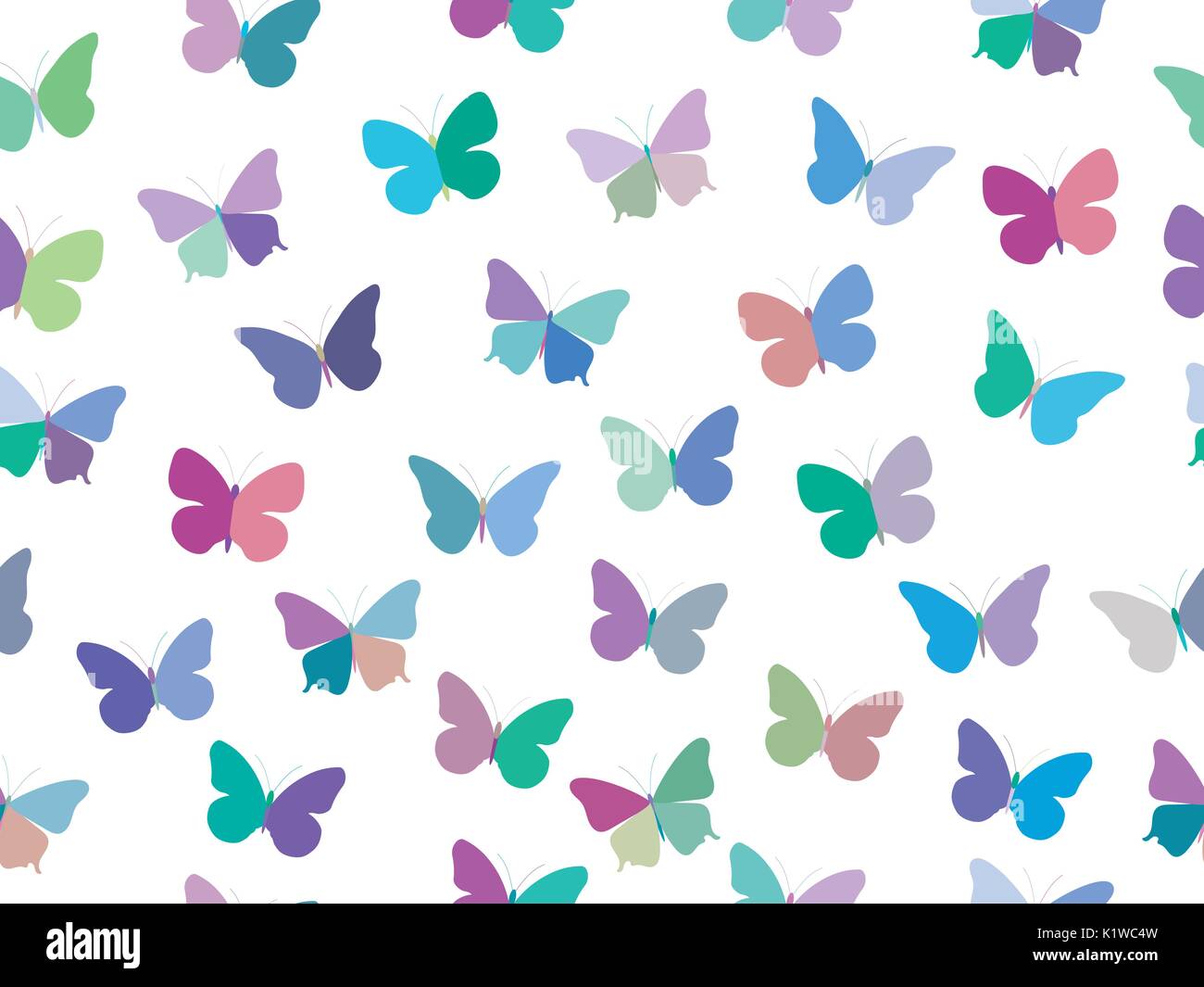 Seamless pattern with colorful butterflies. Vector illustration Stock ...