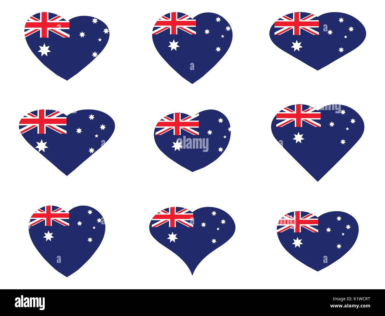 Heart shape australian flag icon Stock Vector Images Alamy