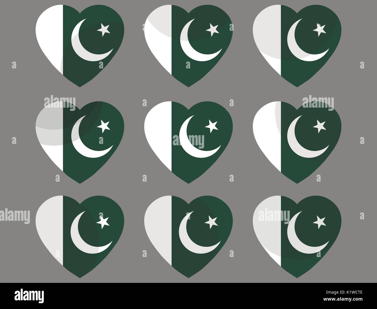 Hearts with the Pakistan flag. I love the Pakistan. Pakistan flag icon ...