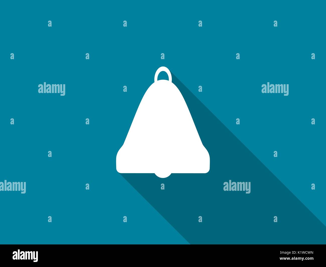 Bell with a long shadow. Vector illustration. Stock Vector