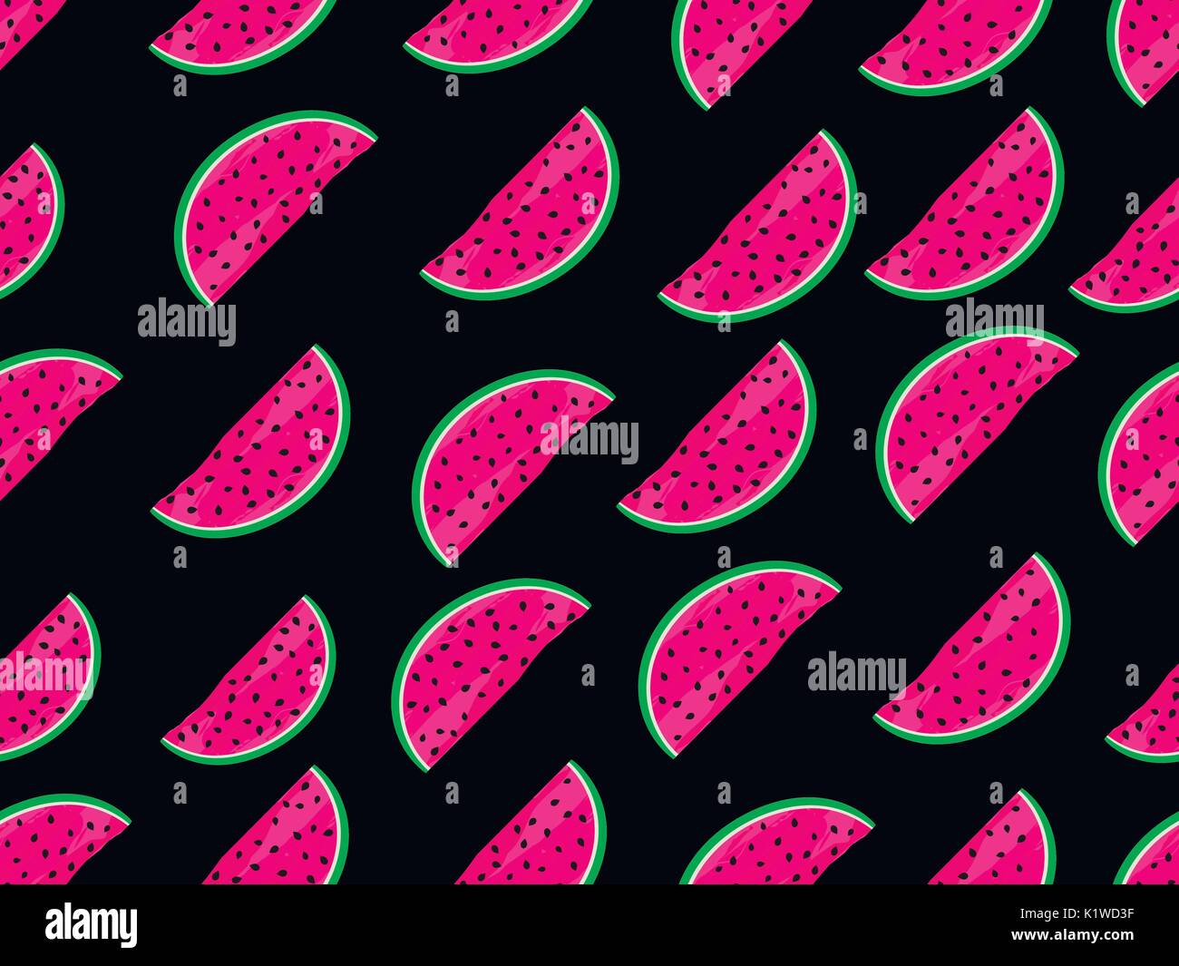 Seamless pattern with watermelons. Slices of watermelon with seeds ...