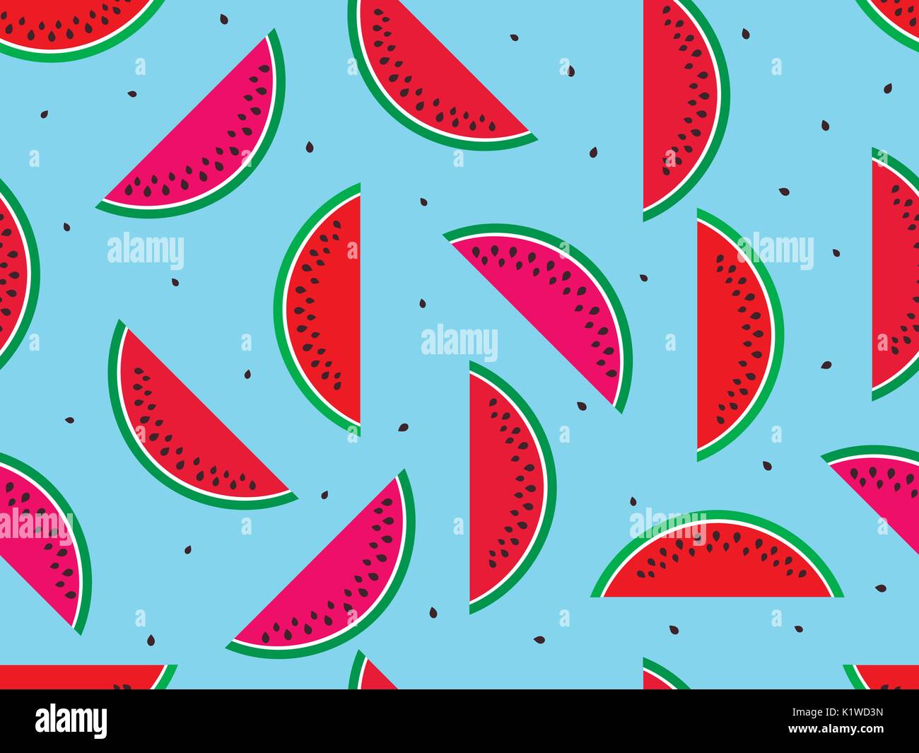 Seamless pattern with watermelons. Slices of watermelon with seeds ...