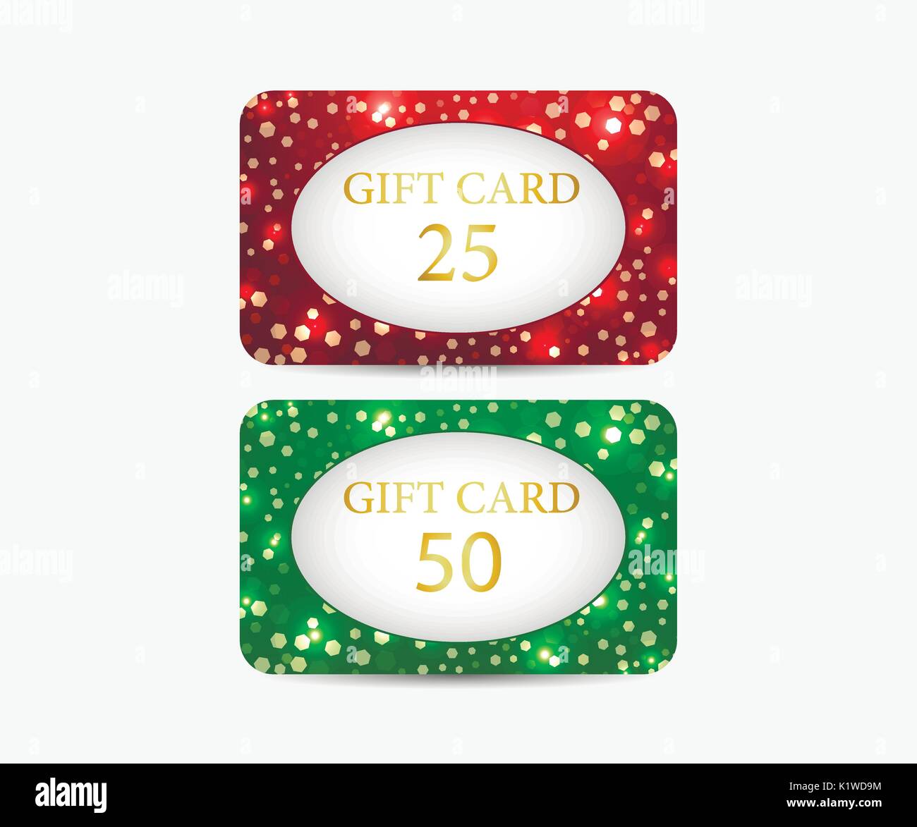 Gift card. Set of shiny gift cards Stock Vector Image & Art Alamy