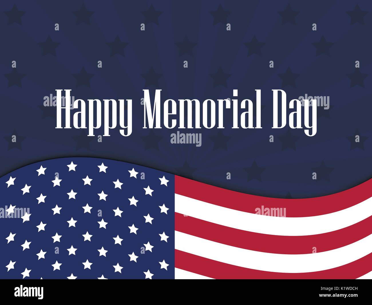 Happy Memorial Day. American flag with the text on the background of ...