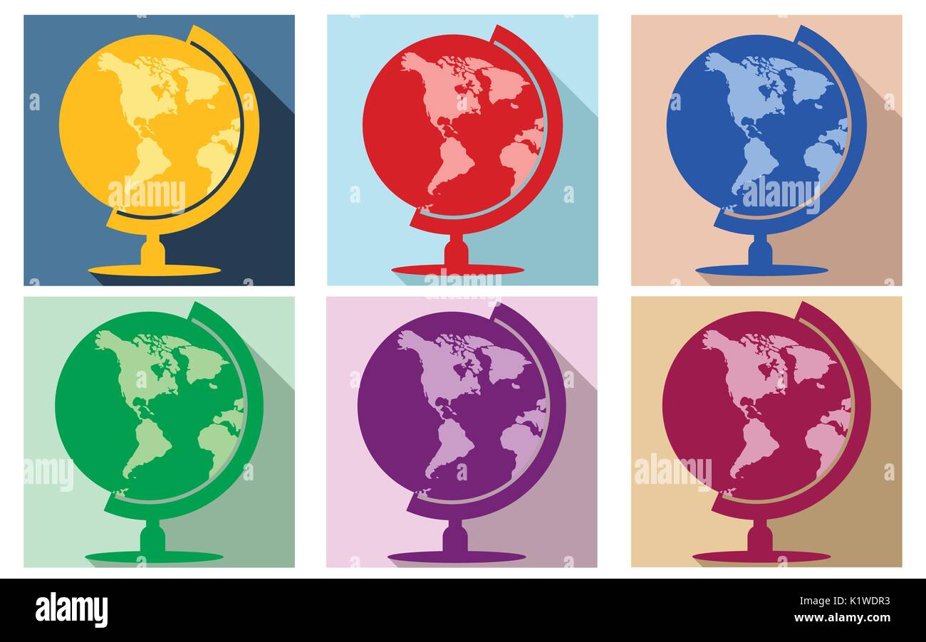 Earth globe flat icon set Stock Vector Image & Art - Alamy
