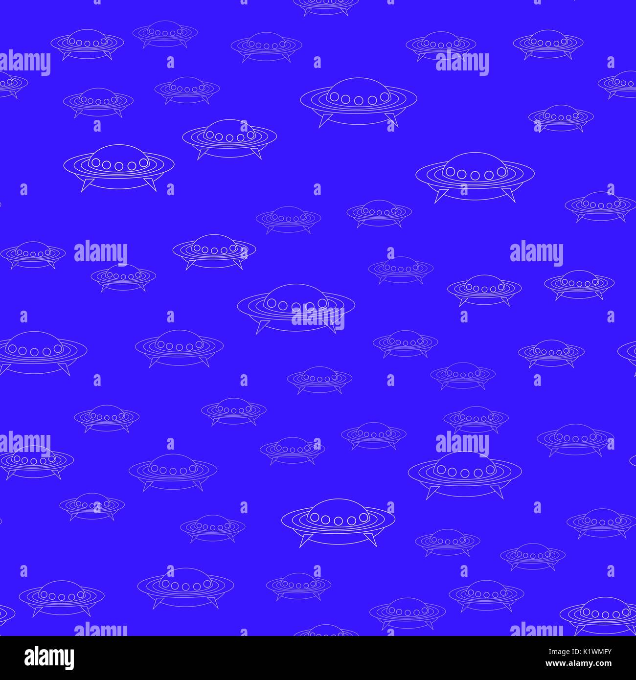 Spacecraft Seamless Background Stock Vector