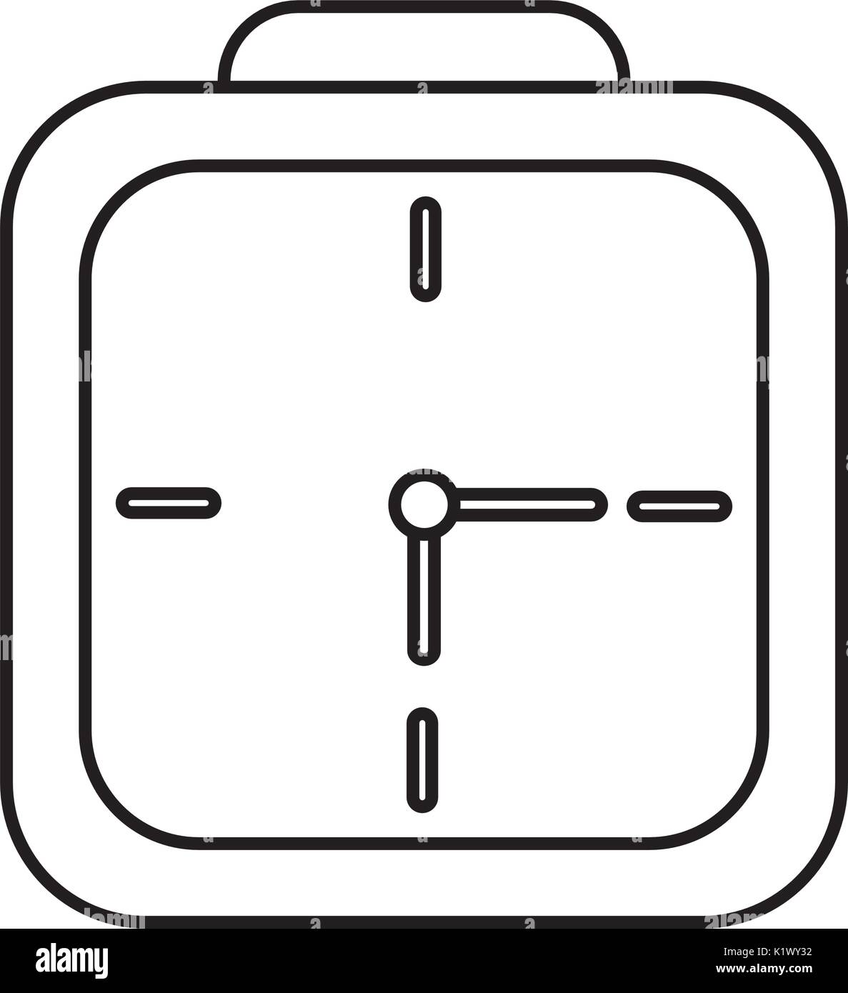 wall clock square deadline dial graphic vector illustration Stock Vector