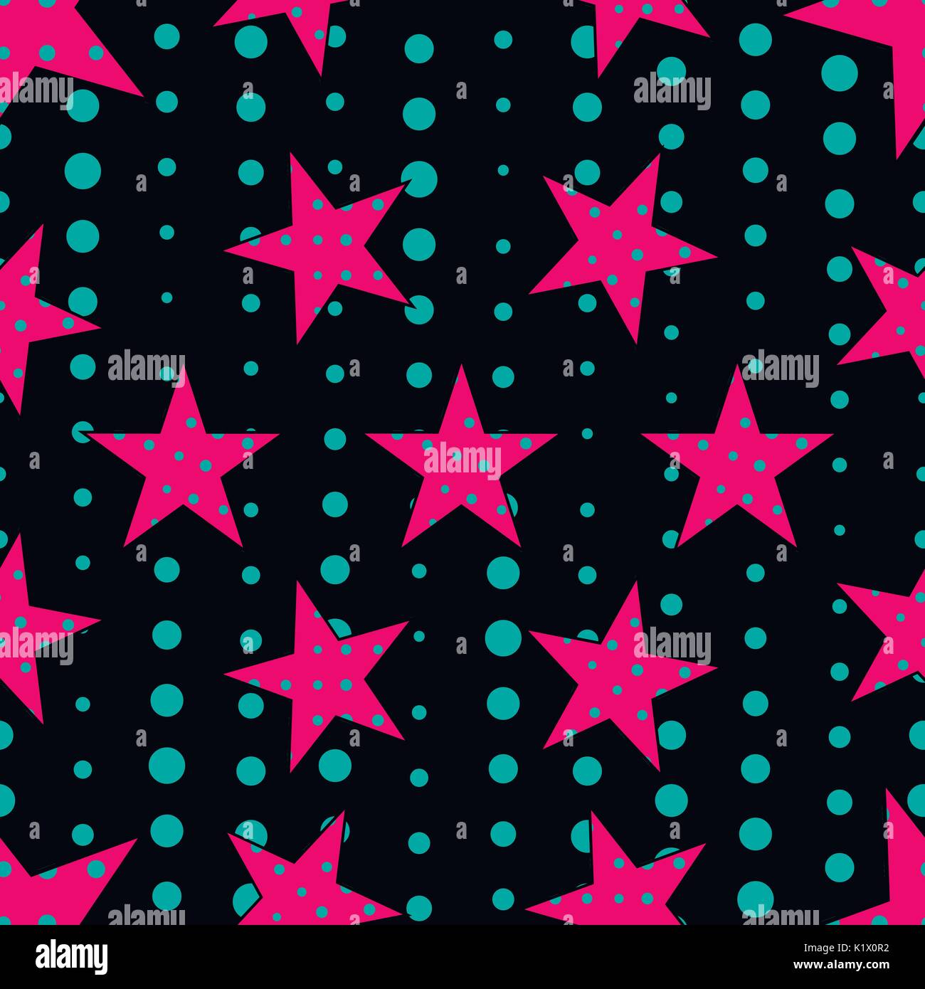 Stars in pop art style, seamless pattern. Vector. Stock Vector