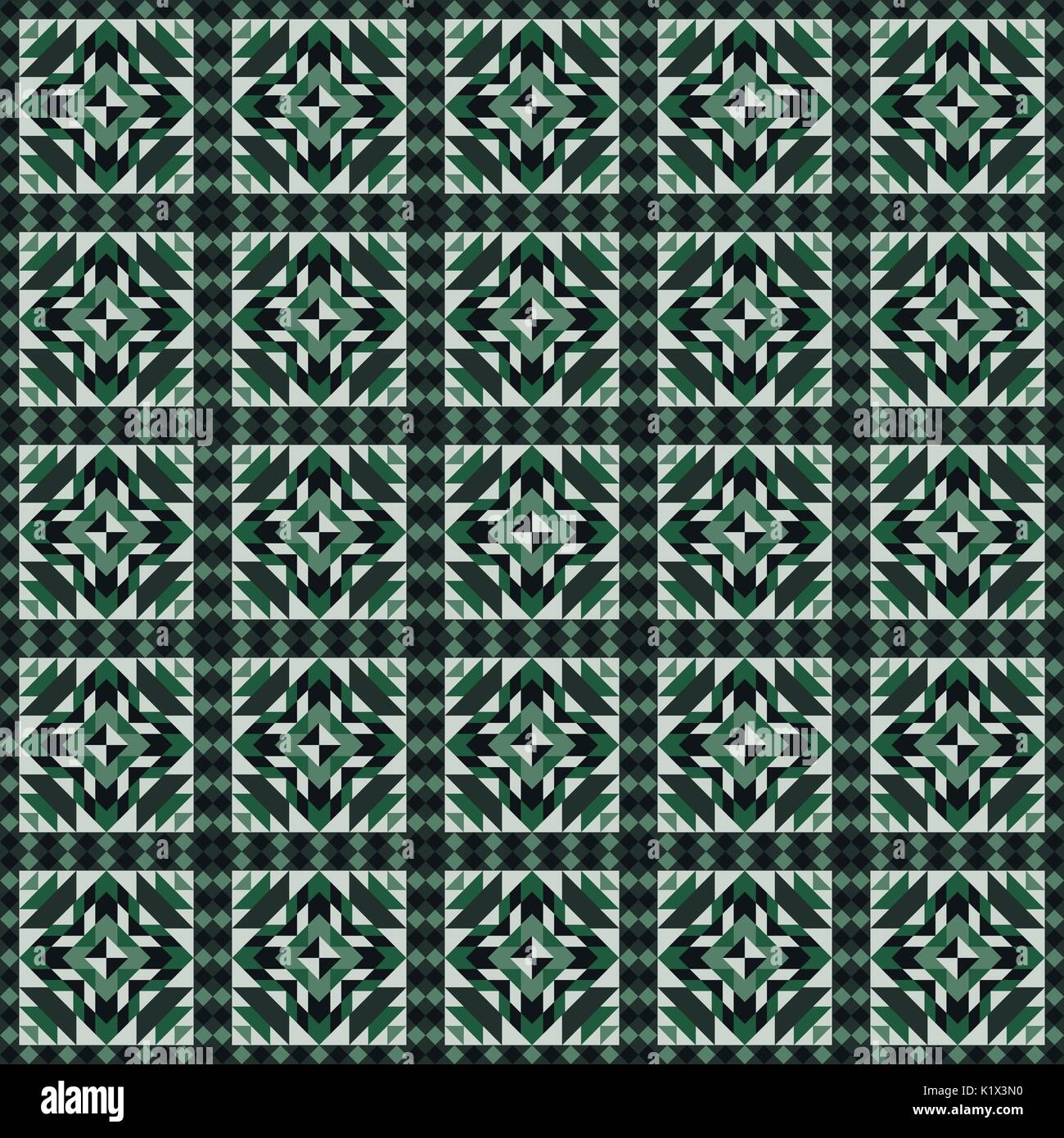 Linoleum seamless pattern. Geometric mosaic. Vector illustration Stock Vector