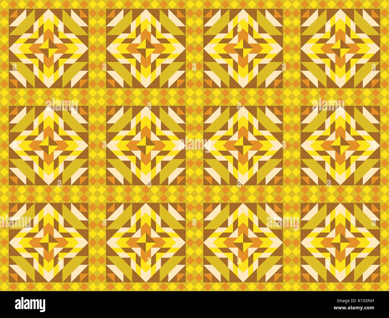 Seamless mosaic pattern, ornament tiles. Vector illustration Stock Vector