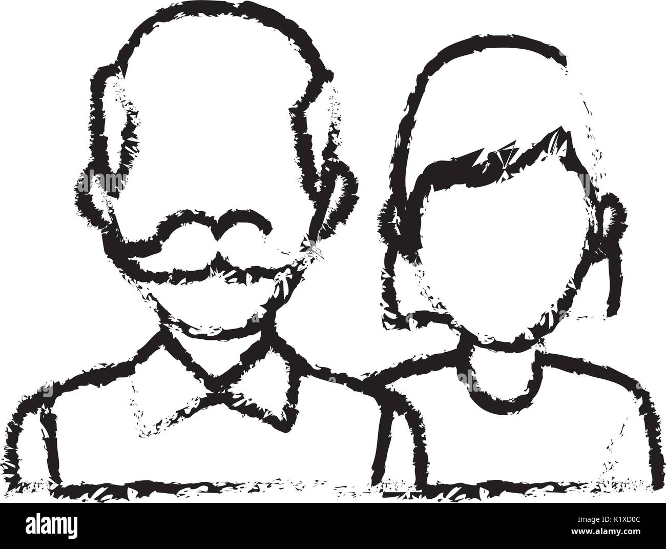 delivery man and woman portrait people worker vector illustration Stock Vector