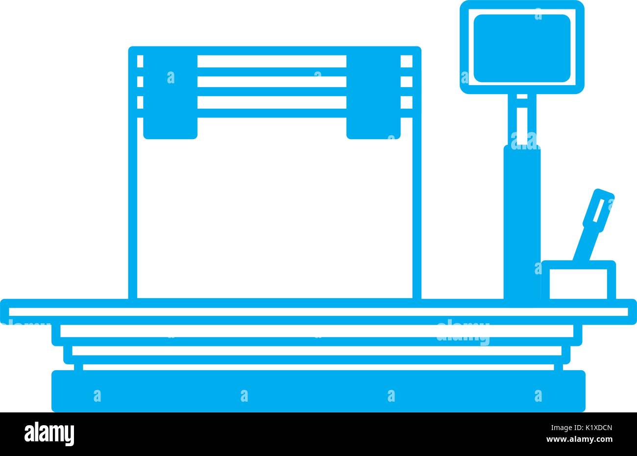 cardboard box on storage scale cargo icon Stock Vector