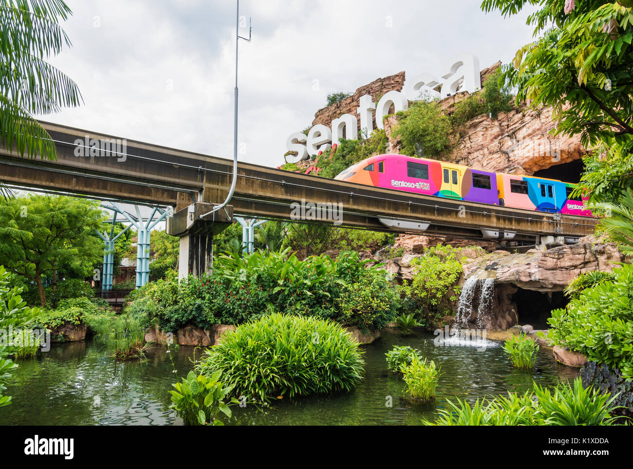 Sentosa Island monorail train, Sentosa, Singapore Stock Photo