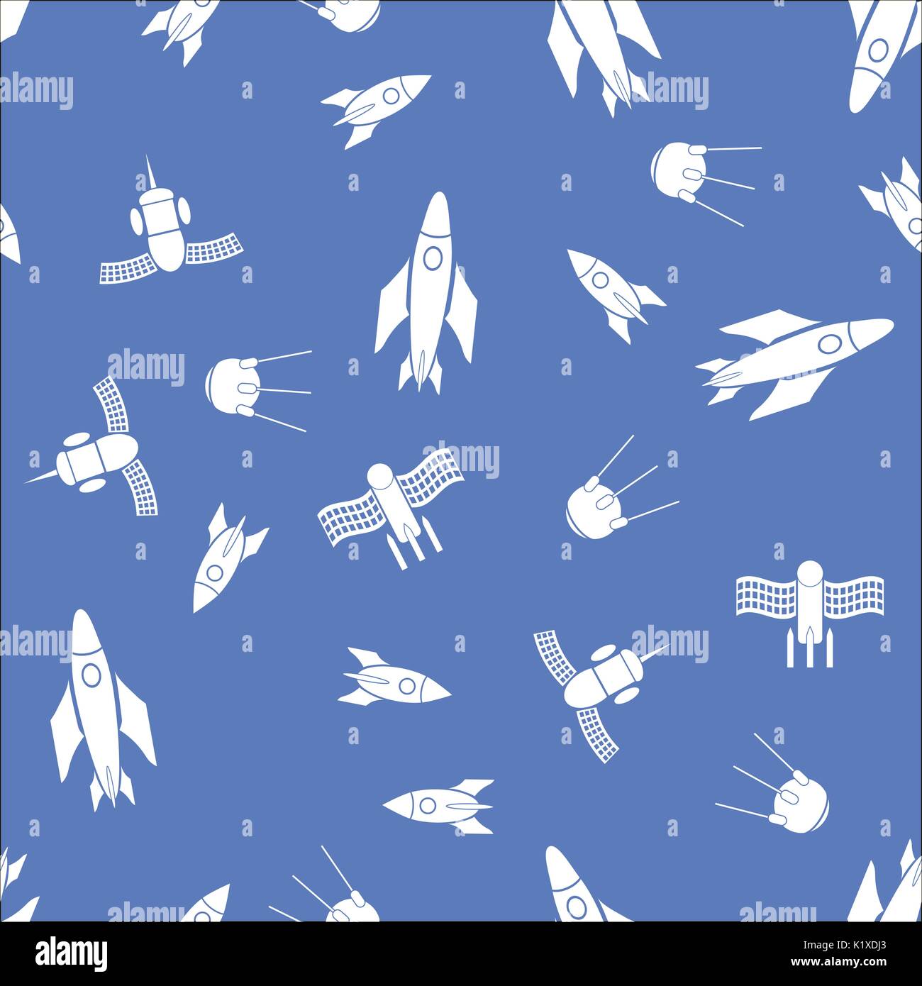 Airplane Silhouette Seamless Pattern Stock Vector