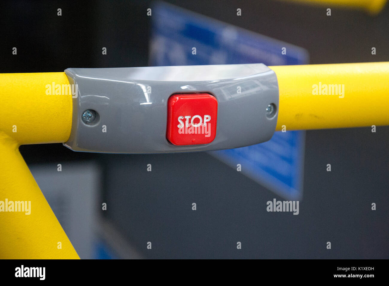 stop button in a bus Stock Photo - Alamy