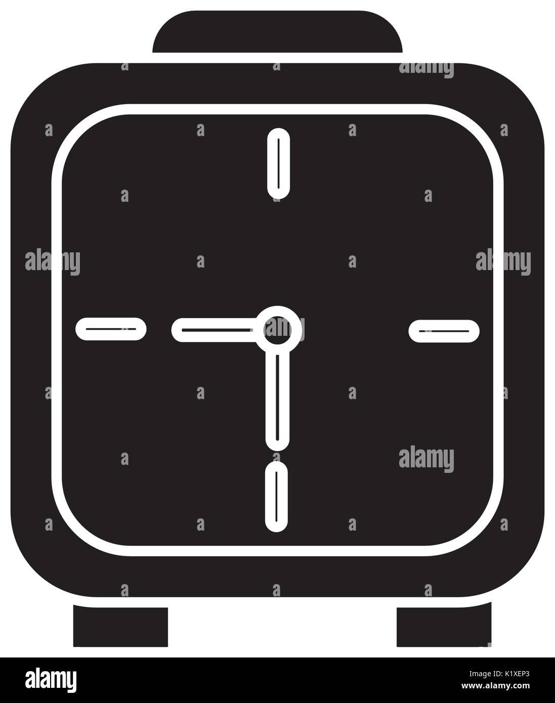 wall clock square deadline dial graphic Stock Vector