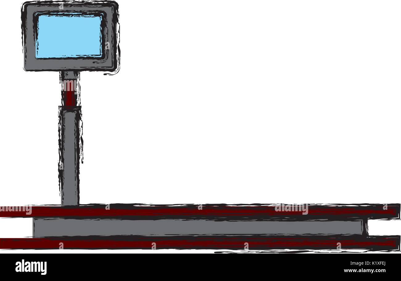 weight scale delivery boxes equipment cargo Stock Vector