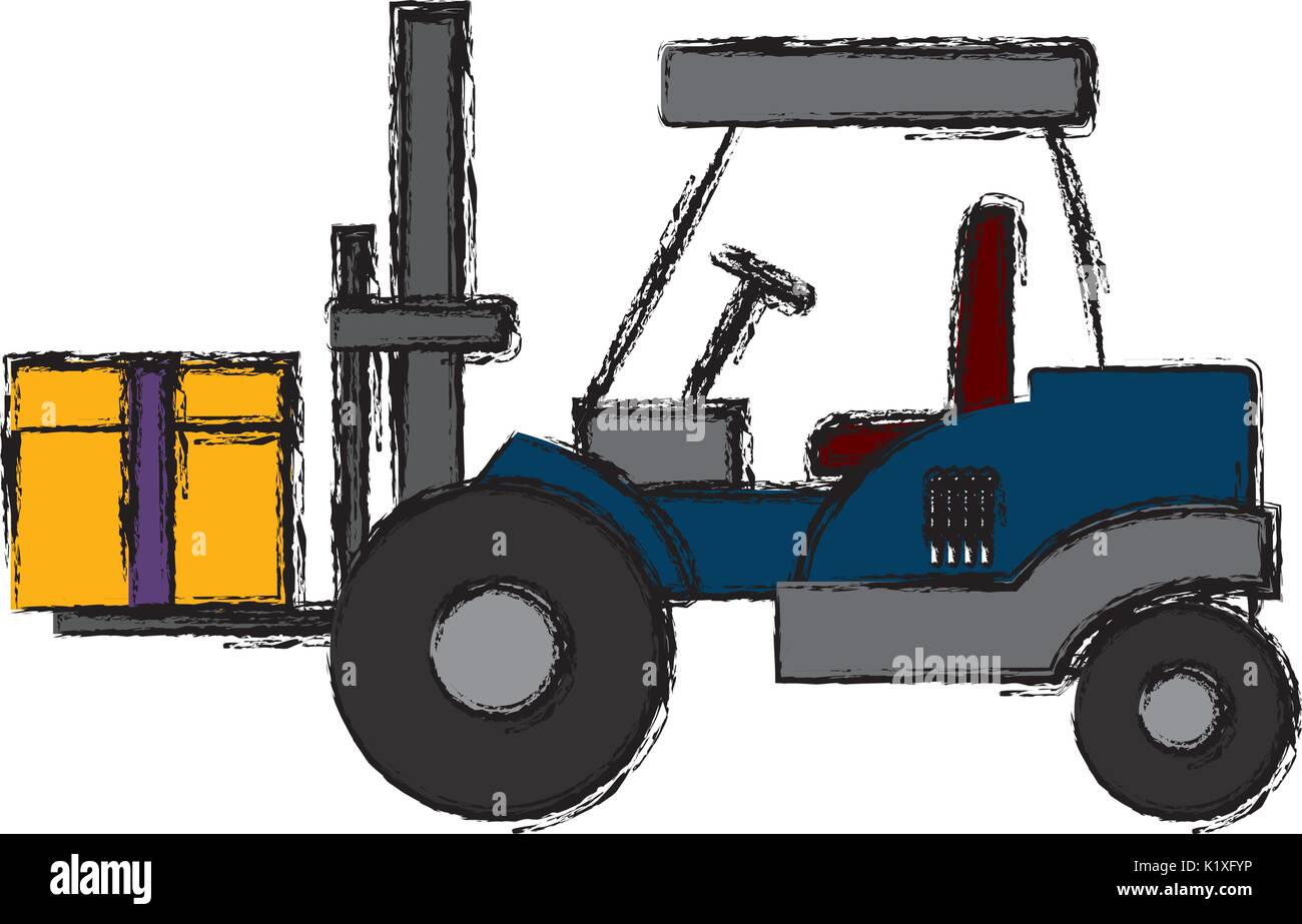 forklift loaded with cardboard boxes logistics and delivery Stock ...