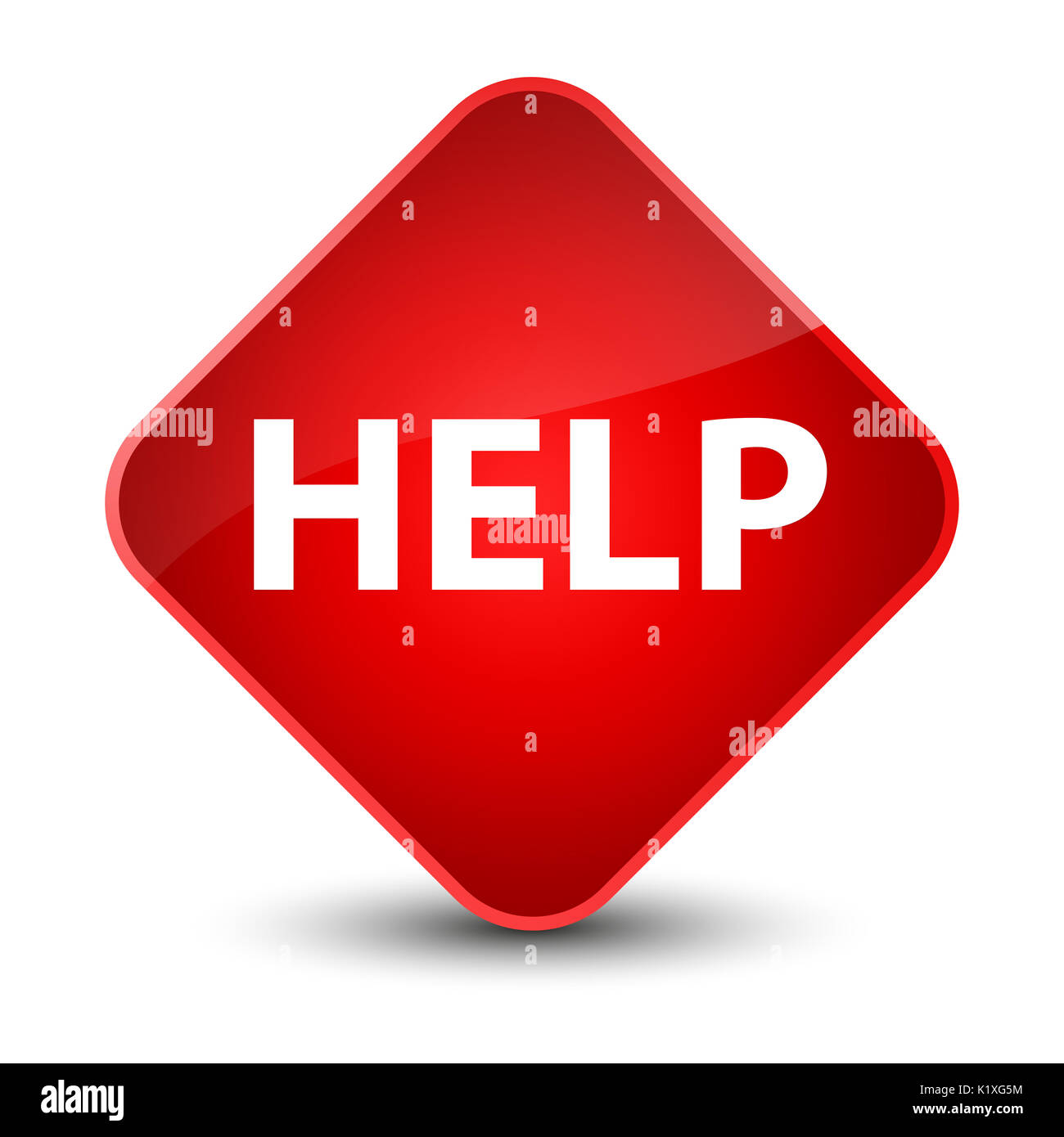 Help isolated on elegant red diamond button abstract illustration Stock ...