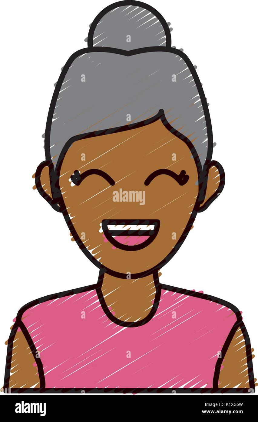portrait woman character avatar employee icon Stock Vector