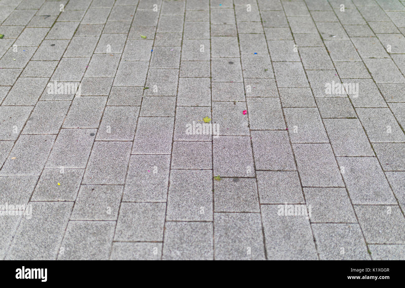 Bland, block paved pavemnt, urban setting background Stock Photo