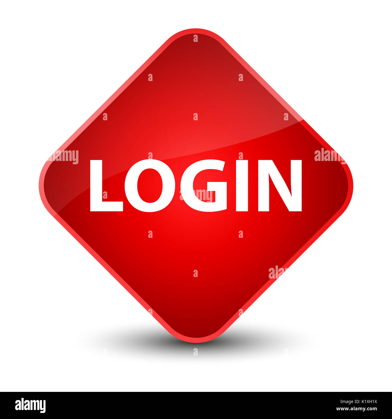 Login isolated on elegant red diamond button abstract illustration ...