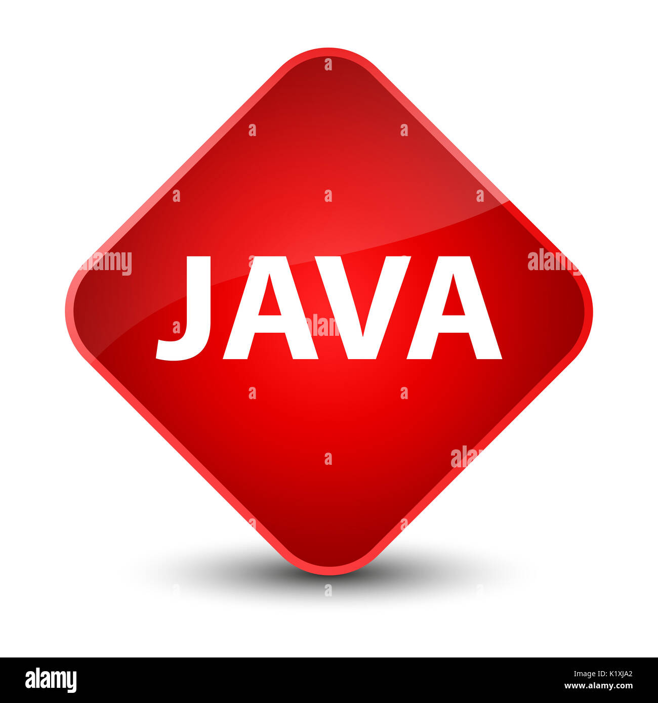Java isolated on elegant red diamond button abstract illustration Stock ...