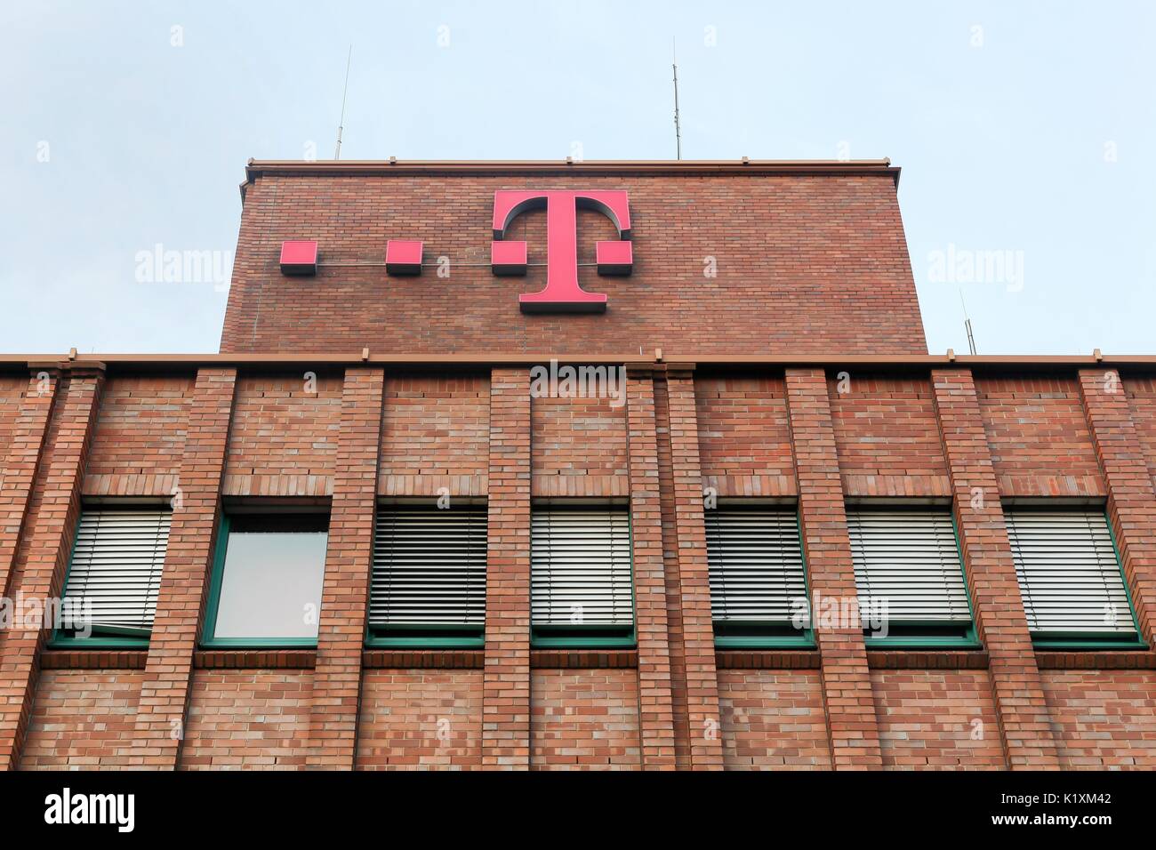 Dortmund, Germany - July 24, 2016: Deutsche Telekom building and office. Deutsche Telekom is a German telecommunications company headquartered in Bonn Stock Photo