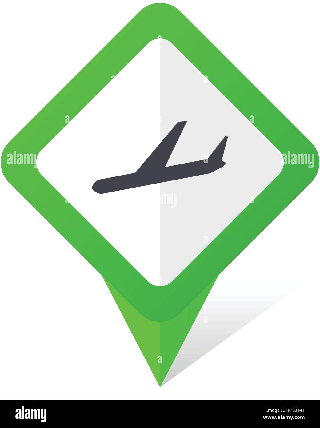 Arrivals green square pointer vector icon in eps 10 on white background ...