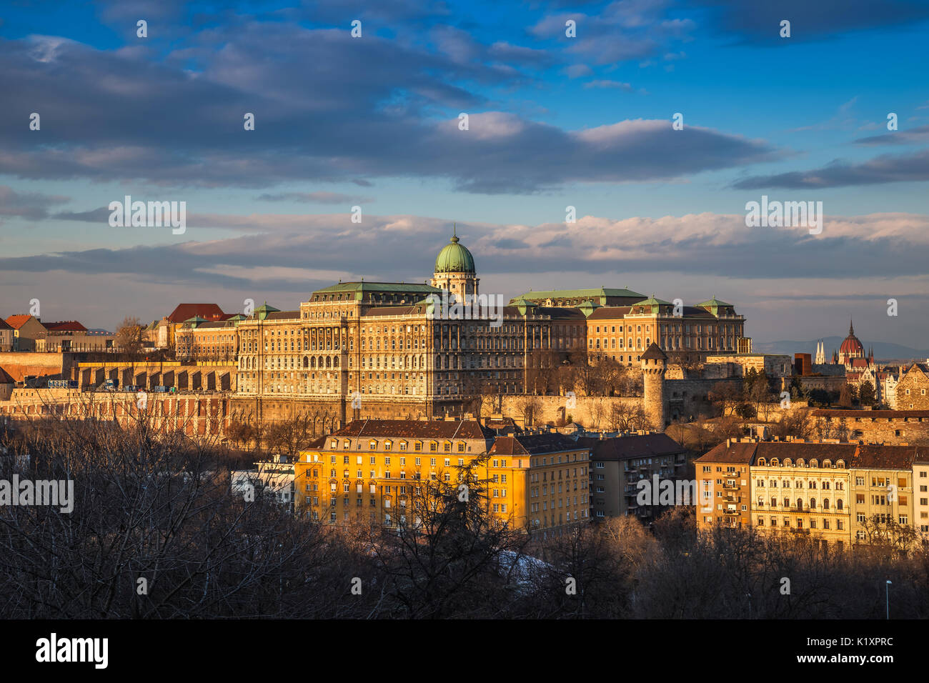 Budapest, Hungary - Panoramic skyline view of the beautiful Buda Castle ...