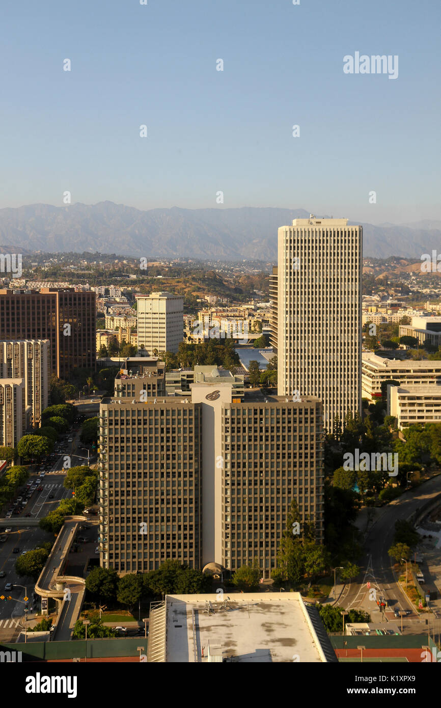 A view from the Westin Bonaventure Hotel of Bunker HIll Towers and