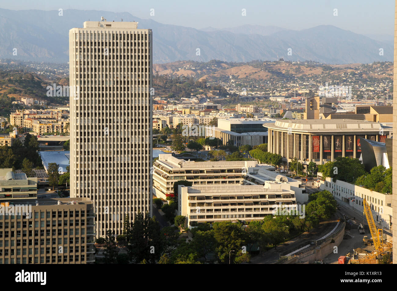 A view from the Westin Bonaventure Hotel of Downtown Los Angeles, California, United States Stock Photo