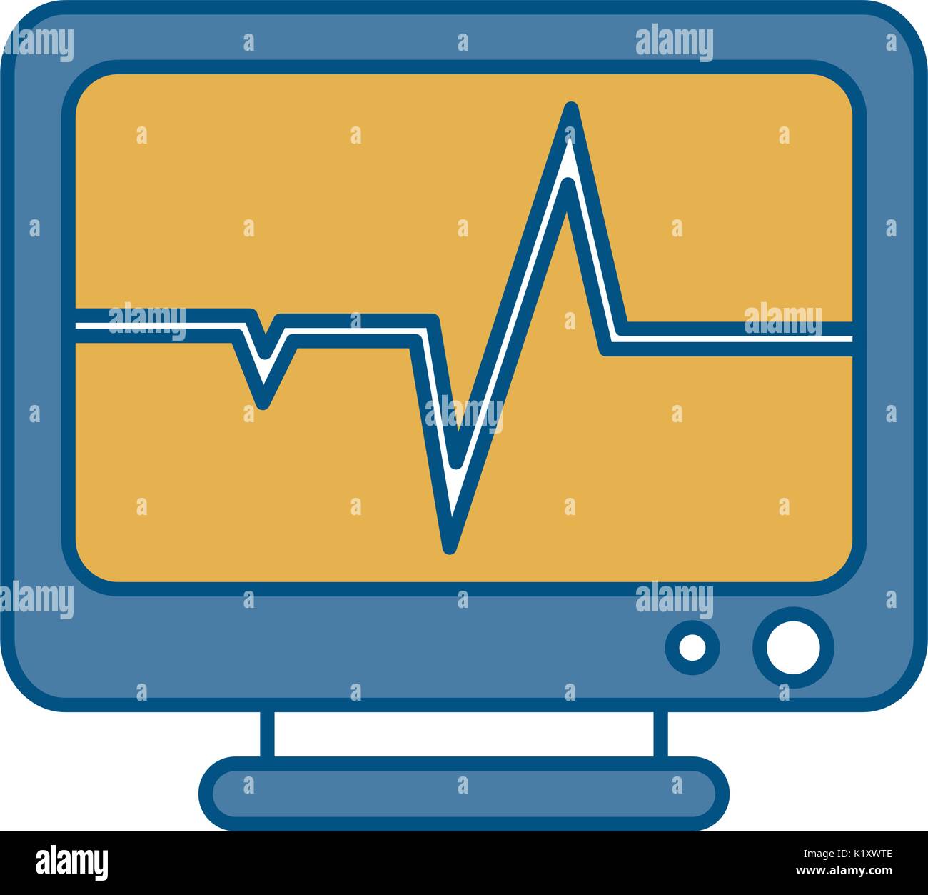 Heart Rate Monitor icon over white background vector illustration Stock ...