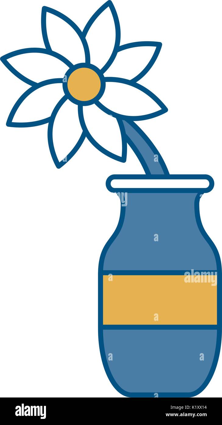vase with beautiful flower icon over white background vector ...